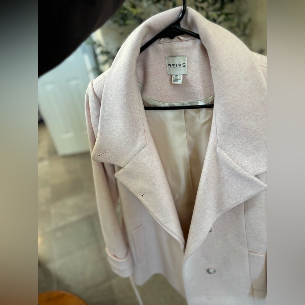 Reiss Women's Light Pink Pea Coat - Picture 2 of 5